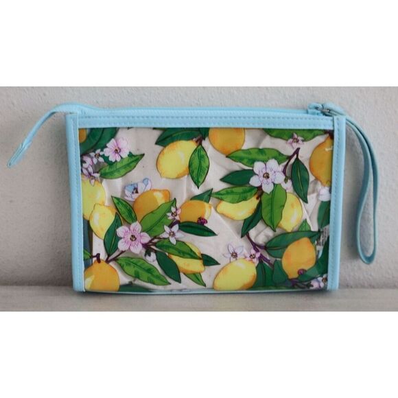 Vera Bradley 27864-12673 Blue Trim/Strap Lemon Grove Clear Beach Wristlet Bag - Picture 2 of 4